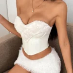 white-plush-corset-top-1 club outfit