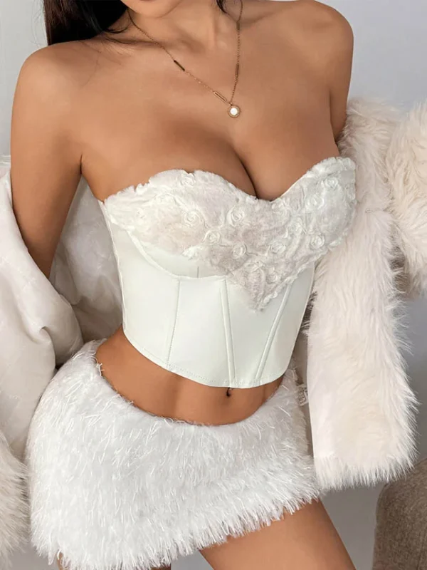 white-plush-corset-top-2 club outfit