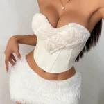 white-plush-corset-top-3 club outfit