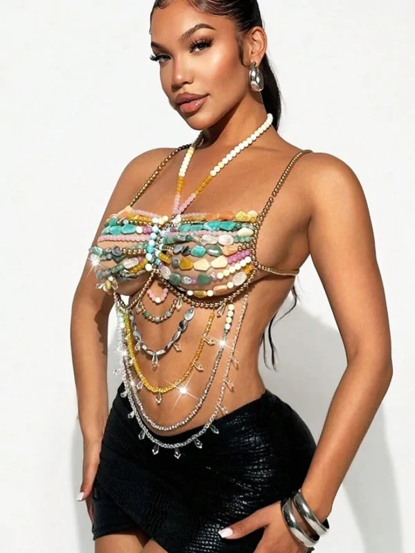 beaded-bra-fancy-girl-2 Model in decorative beaded bra top