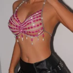 beaded-bra-miss-pink-1 Girl wear jewelry beaded bra