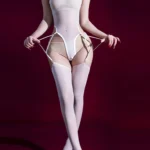 sexy-bodystocking-high-slit-suspender-stocking-7 women's sexy high-slit bodystocking with detachable suspender garter straps sheer bodysuit lingerie