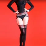 sexy-bodystocking-shiny-suspender-stocking-5 women's sexy shiny suspender bodystocking glossy lace bodysuit with detachable garter straps hosiery lingerie
