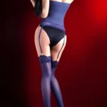 sexy-bodystocking-tube-top-suspender-stocking-4 women's sexy tube top bodystocking with suspender garter straps and strapless design sheer bodysuit lingerie