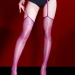 sexy-garter-stocking-suspender-butterflies-stockings-3 women's cute suspender seamless sheer stockings with butterflies pattern hosiery lingerie set