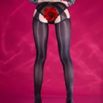 sexy-stockings-cute-crotchless-pantyhose-8 Cute black crotchless pantyhose sexy open-crotch hosiery with bowknot design for women