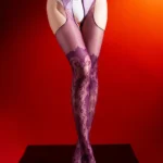 sexy-stockings-leg-hollow-crotchless-pantyhose-6 Women's sexy leg hollow crotchless pantyhose with vintage jacquard pattern and open-crotch pull-aside design sheer hosiery lingerie