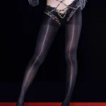 sexy-stockings-low-waist-pantyhose-1 Low-rise pantyhose for women with leopard print waist strap and adjustable tie belt sexy sheer hosiery
