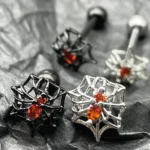 body-jeweller-cobweb-tongue-stud-6 Gothic cobweb design tongue studs - Bubbleoo body jewelry