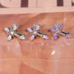 body-jeweller-cross-piercing-stud-4 Sparkling diamond cross vintage lip piercing stud