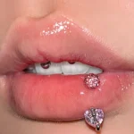 body-jeweller-heart-shaped-lip-piercing-rings-1 Sparkling diamond heart lip rings piercing | Bubbleoo