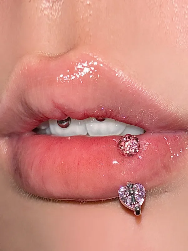 body-jeweller-heart-shaped-lip-piercing-rings-1 Sparkling diamond heart lip rings piercing | Bubbleoo