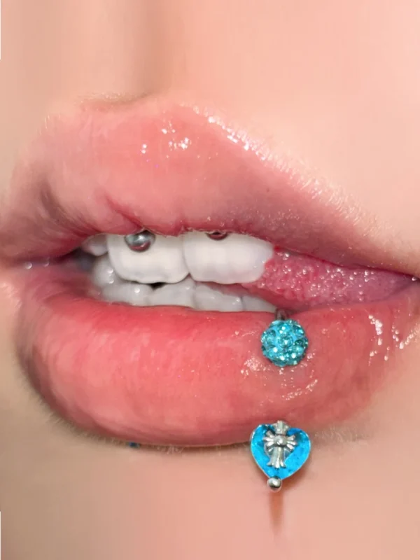 body-jeweller-heart-shaped-lip-piercing-rings-2 Sparkling diamond heart lip rings piercing | Bubbleoo
