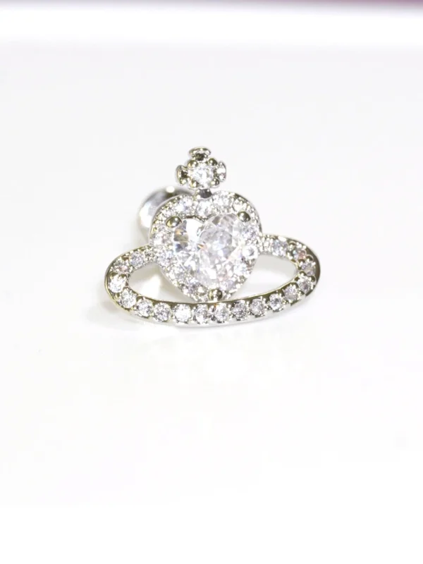body-jeweller-planet-piercing-stud-3 Silver sparkling diamond planet ring design piercing stud
